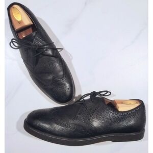 Polo Ralph Lauren Shoes Wingtip Oxford 11.5 D Mens Black Textured Leather